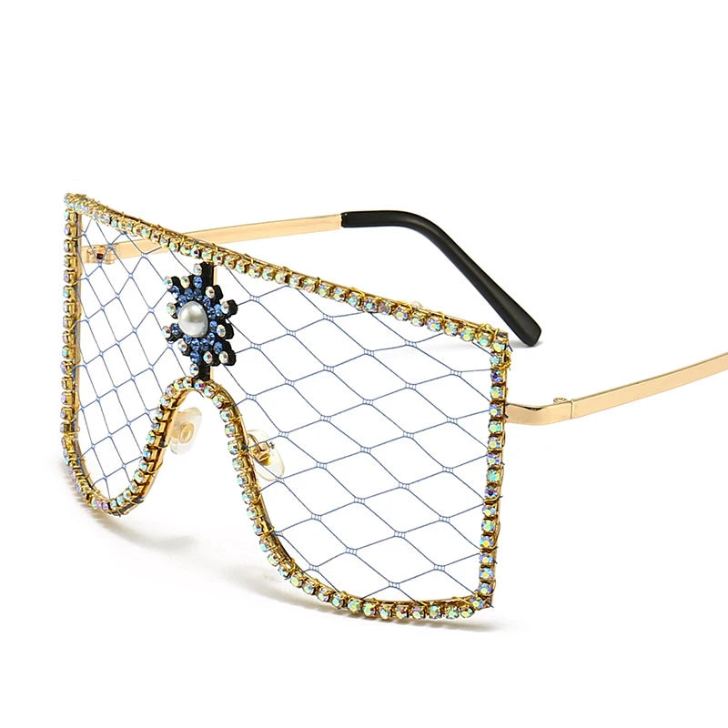 Luxury Diamonds Steampunk Sun Glasses Women Men Oversized Rhinestone Spectacles DIY Trends Personality Eyewear De Sol Oculos