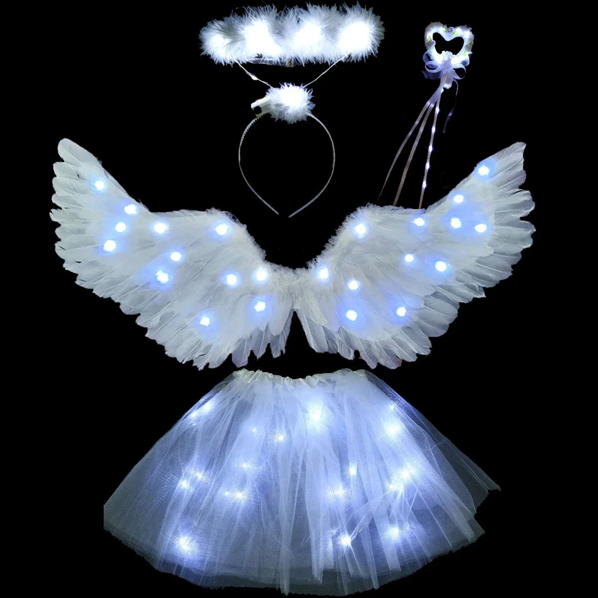 EtherealBe Light Up Angel Costume for Girls Set