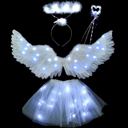 EtherealBe Light Up Angel Costume for Girls Set