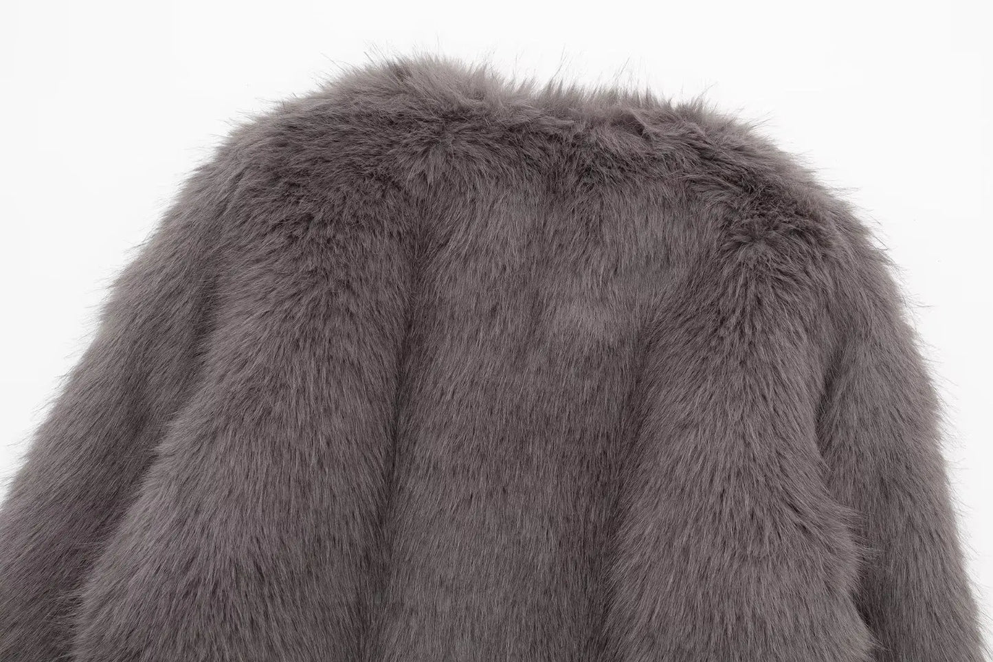 HH Women Winter Fashion Artificial Fur Effect Short Jacket Coats Female O-Neck Vintage Long Sleeve Loose Warm Top Streetwear