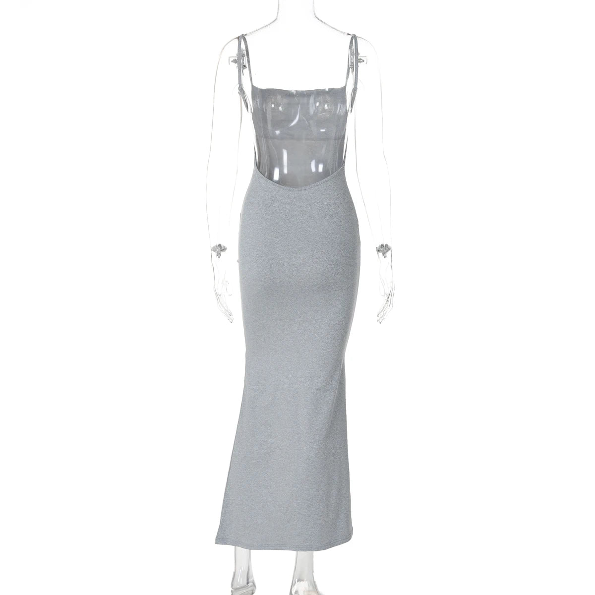 Hugcitar 2025 Spring Solid Sleeveless Backless Elegant Sexy Bodycon Y2K Maxi Prom Dress Women Clothes Birthday Party Casual Y2K