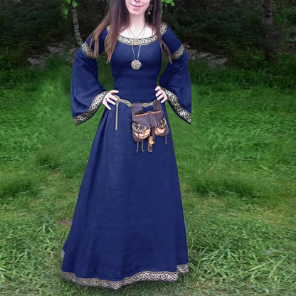 Medieval Gothic Cosplay Costumes for Women Halloween Carnival Party Performance Long sleeve Middle Ages Renaissance Dresses