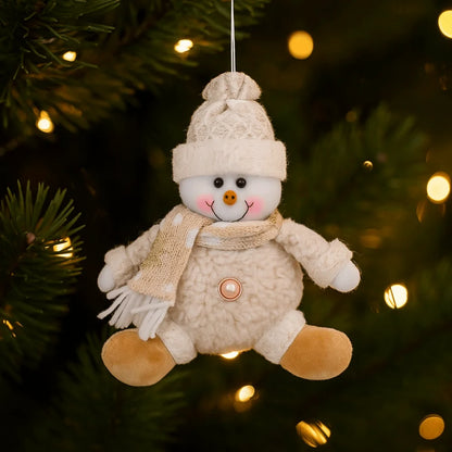 Cute Christmas Tree Pendant Figurine Ornament Elk Christmas Doll Ornament Snowman Elderly Santa Pendant Decor Scene Arrangement