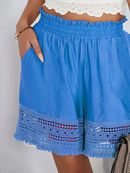 Women Plus Size Woven Spring And Summer Shorts