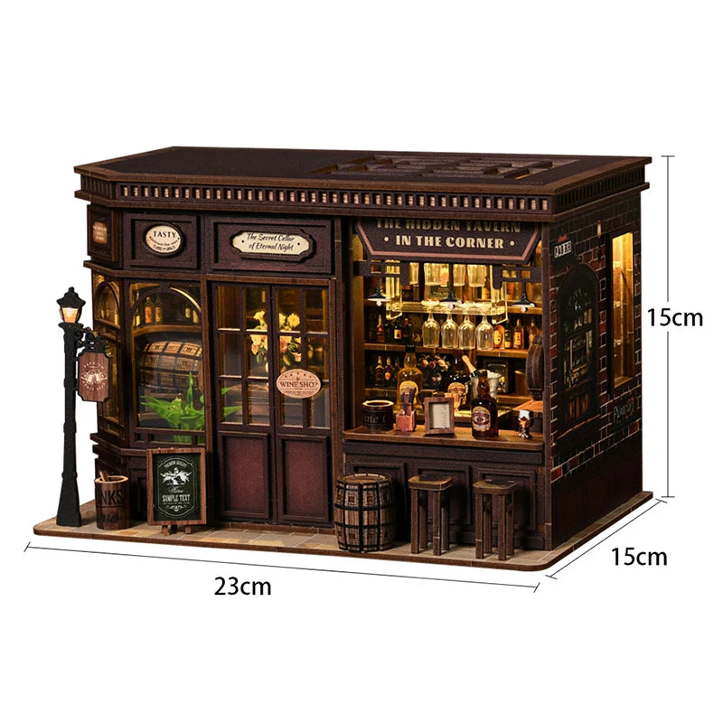 Handmade Wooden Miniature Doll House Kit 3D Puzzle Assembled Building Model Kit With LED Light DollHouses Toy For Christmas Gift