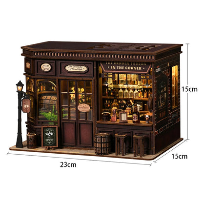 Handmade Wooden Miniature Doll House Kit 3D Puzzle Assembled Building Model Kit With LED Light DollHouses Toy For Christmas Gift