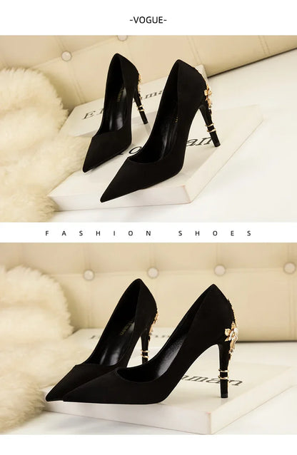 EtherealBe Elegant Blue Flower Embellished Women's Heels