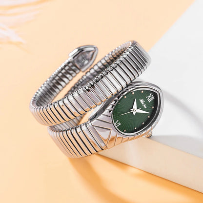 Top Brand MISSFOX Women's Watches New Quartz Snake Shape Simple Ladies Watch Fashion Unique Strap Waterproof Wristwatches