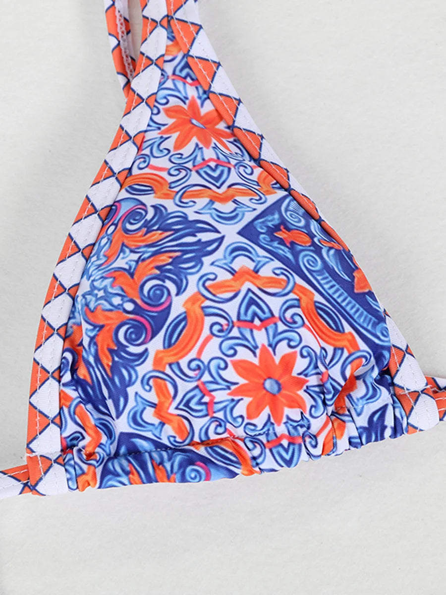 Micro Bikinis 2025 Sexy Women Swimsuits Female Swimwear Print Bikini Set Bathing Suit Swimming Suits Beachwear Thong Biquini