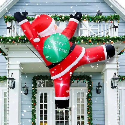 8FT Christmas Inflatables Climbing Santa Outdoor Decorations Christmas Inflatable Decorations with LED for Blow Up Yard Xmas