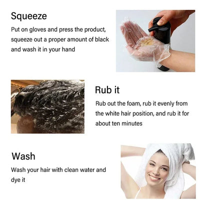 Nova Hair Dyeing 3-in-1 Hair Care Shampoo Natural Fast White Hair Dyed Black Hair Dye Lasting Convenience Men Women Hair Care