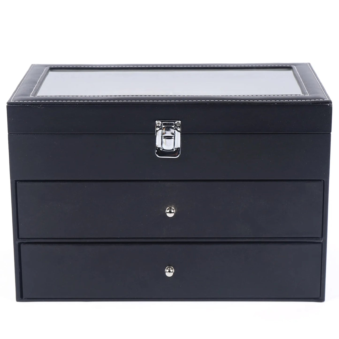 /24 Grid Jewelry Collection Storage Holder Box Leather Watch Glasses Display Case Sunglasses Storage Holder