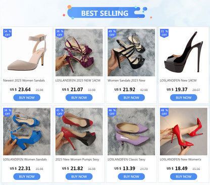 LOSLANDIFEN Women Sandals Sexy 14CM Platform High Heels Ankle Strap Sandal Open Toe Sanke Gladiator Party Dress Woman Shoes