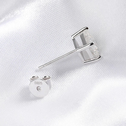 Smyoue Princess Cut 0.4-5CT Moissanite Stud Earrings for Women Men VVS Simulated Diamond Ear Studs 925 Sterling Silver Jewelry