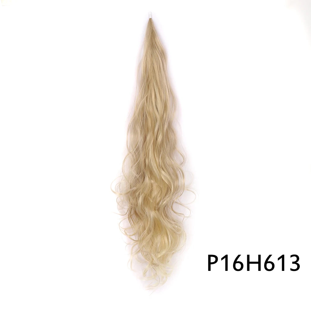 32" Flexible Wrap Around Ponytail Hair Extension Long Curly Synthetic Ponytail Wavy Pretty Hair Ponytails Hairpieces For Women
