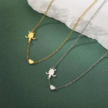 EtherealBe sea turtle pendant necklace for women in gold and silver with heart charms
