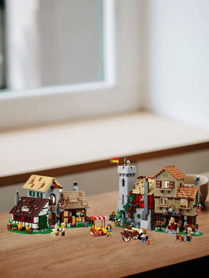 LEGO 10332 Medieval Town Square Icon Series Puzzle Blocks Children's Toy Gift, Compatible with Icons Building Set
