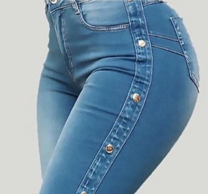 Jeans High Waist Strecth Denim Flare Pants Women Vintage Trousers Buttons Denims Streetwear 2024 Autumn Female Floor Length