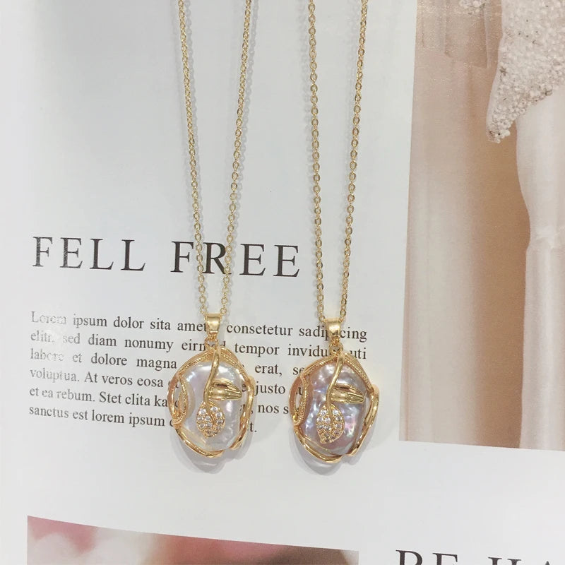 ZHBORUINI 2024 New Big Baroque Pearl Jewelry Sets 18K Gold Plating Natural Freshwater Pearl Necklace Earrings For Women Gift