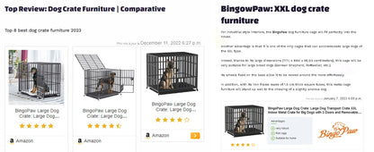 XXL Large Heavy Duty Dog Crate Strong Pet Cage Tear Resistant Square Tube Metal Kennel Playpen with Lockable Wheels and Tray