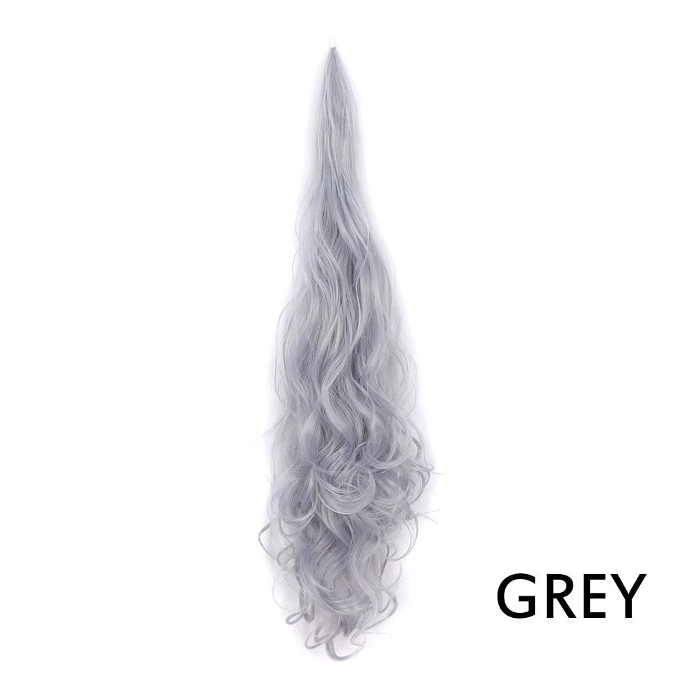 32" Flexible Wrap Around Ponytail Hair Extension Long Curly Synthetic Ponytail Wavy Pretty Hair Ponytails Hairpieces For Women