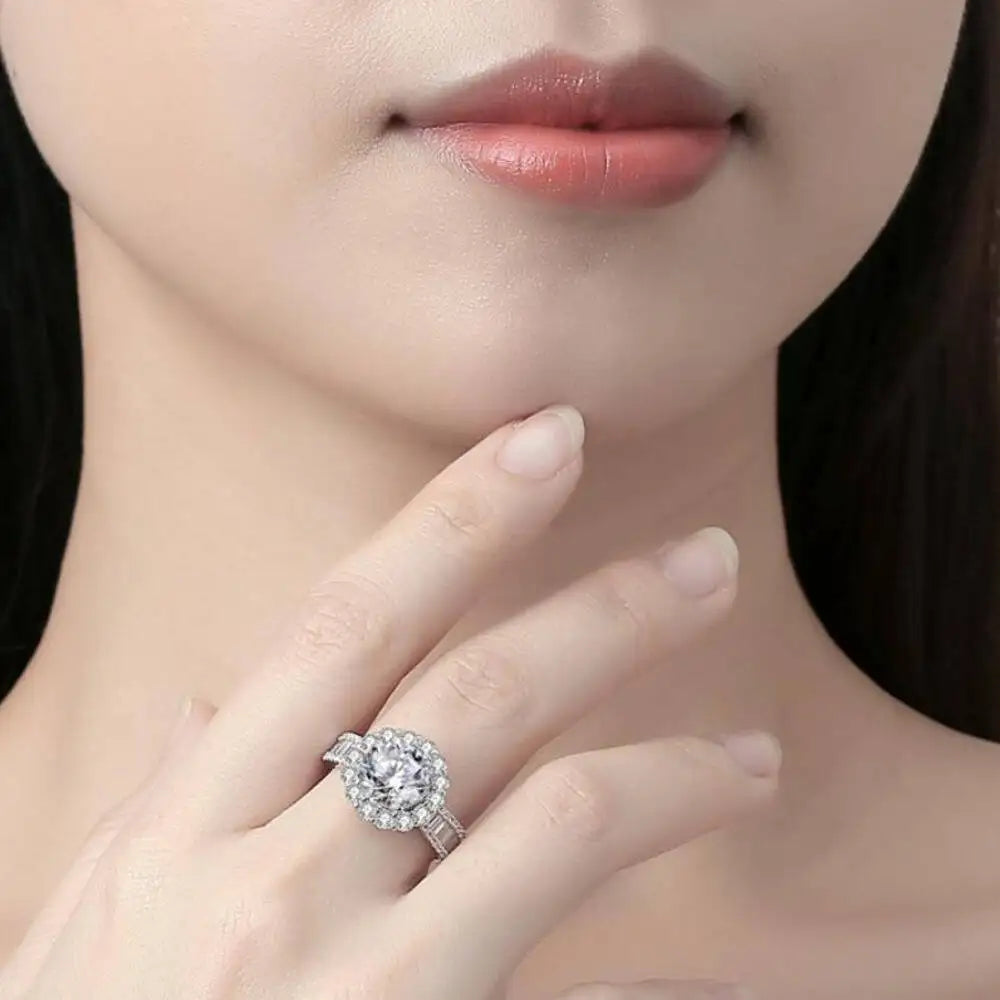 2 Carat Moissanite Ring D Color With Certificate 925 Sterling Silver Butterfly Flower Fairy Ring Engagement Gift Luxury Jewelry