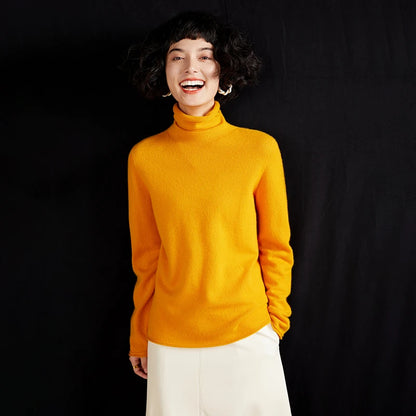 New Women's Cashmere Sweater 100% Pure Cashmere Knitted High Collar Hoodie Hot Selling Soft Solid Color Women's Top