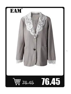 [EAM] Orange Big Size Casual Knitting Cardigan Sweater Lapel Long Sleeve Women New Fashion Tide Spring Autumn 2026 1DJ3315