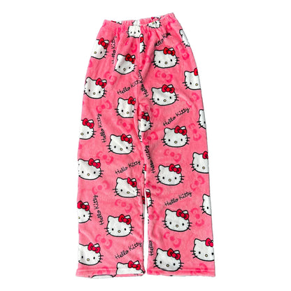 2025 New HelloKitty Outerwear Autumn/Winter Plush Sleeper Pants Women's Warm Pants Flannel Home Pants Soft Warm Sleeper Pants