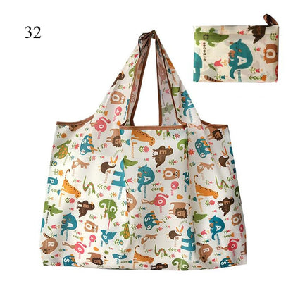 Foldable Large Shopping Storage Bags For Groceries Recyclable Grocery Tote Pouch Eco-Friendly Heavy Duty Washable Shopper Bag