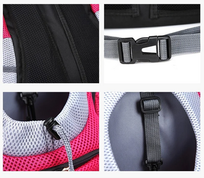 Double Shoulder Portable Travel Backpack Pet Dog Outdoor Carrier Bag Pet Dog Front Bag Mesh Backpack Pet Carrying Supplies