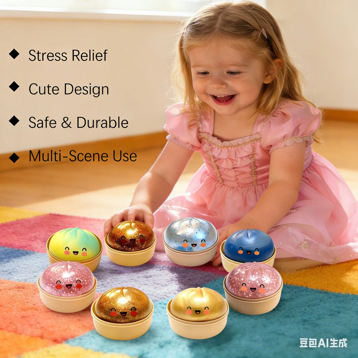 Simulation Flash Dumpling Pressure Ball Slow Rebound Soft Pinch Decompression Baozi  modeling stress relief toy birthday Gifts