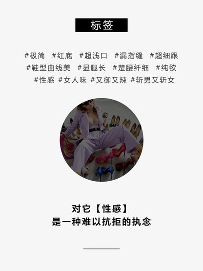 Customized one-piece buckle with slim heel high heels for summer 2025, new pointed toe exposed toe red sole fashion sandals