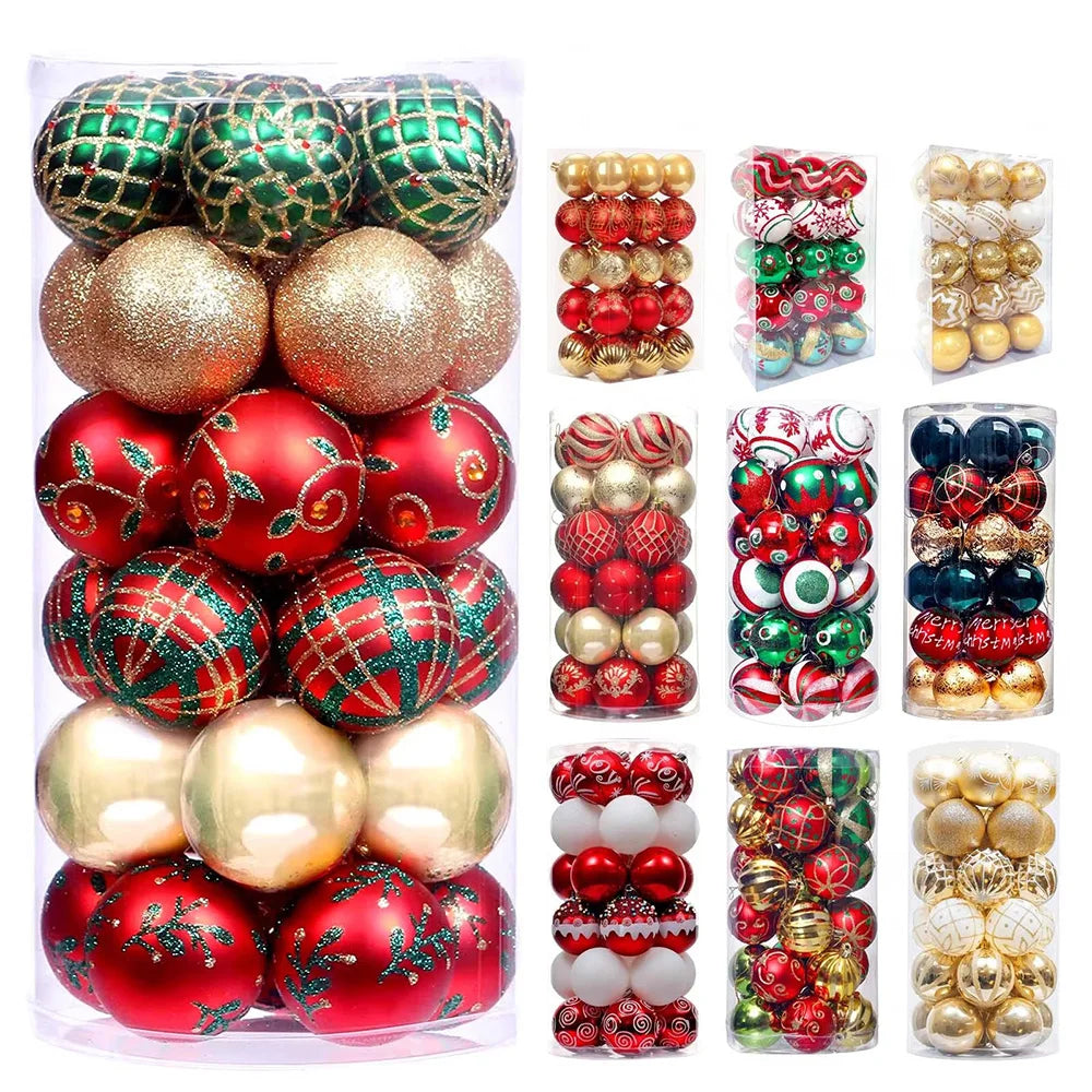 30Pcs Christmas Ball Christmas Tree Decor Ornaments 6cm Size Home Decor Xmas Hanging Tree Pendants New Year Ball Accessories