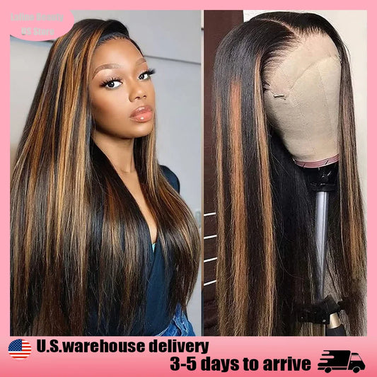 Lafino 200% Density P1B/30 Highlight 13x6 Lace Frontal Wig Human Hair Bone Straight Human Hair Wigs 13x4 Lace Frontal For Women