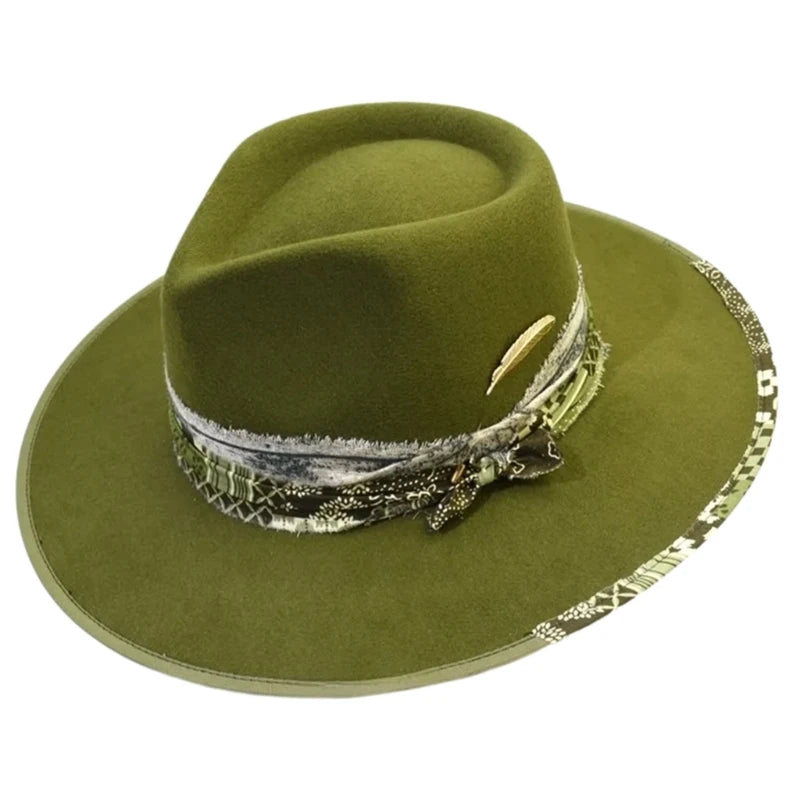 Fashion Fedoras Homburg Panama Hat Exotic Maillard for Women Men Photo Props Western for Men Women Unisex Wear Headwear