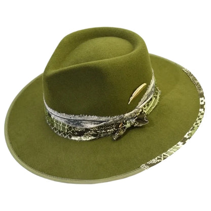 Fashion Fedoras Homburg Panama Hat Exotic Maillard for Women Men Photo Props Western for Men Women Unisex Wear Headwear