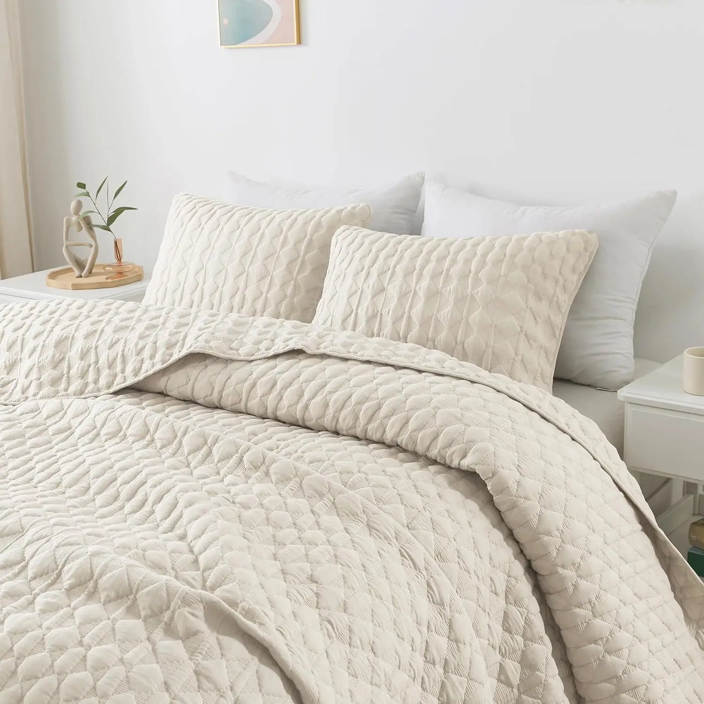 Quilt Bedding Sets with 2 Pillow Shams, Lightweight Soft Bedspread Coverlet, Quilted Blanket Thin Comforter Bed Cover,3 Pieces,