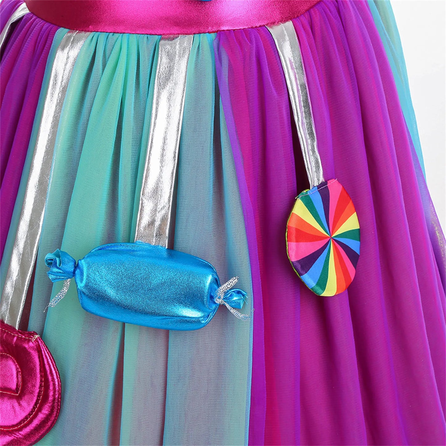 Delicate Princess Lollipop Fairy Costume Girls Halloween Candy Role Play Dress up Kid Carnival Purim Party Cute Vestidos Rainbow