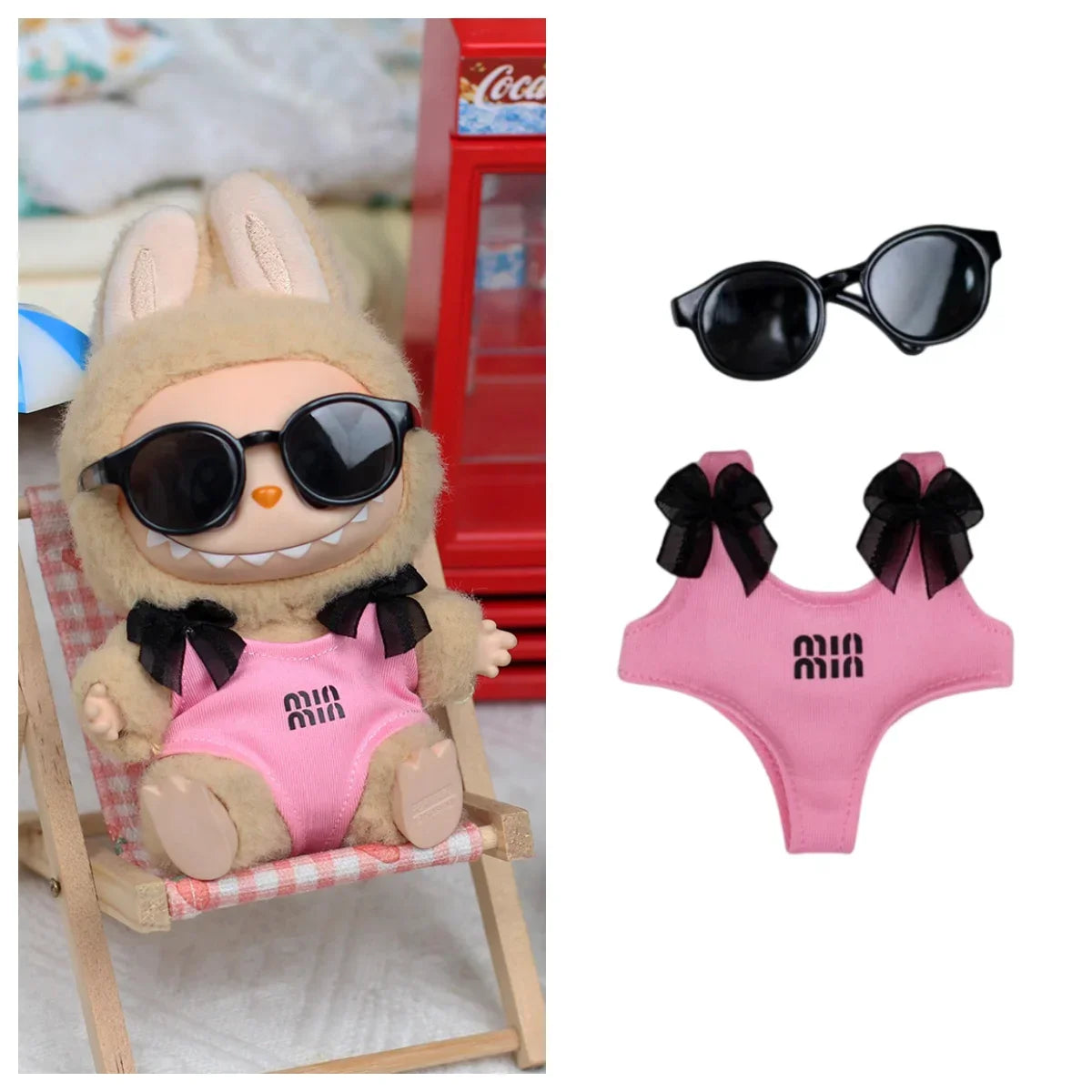 Labubu Clothes Summer Swimsuit, Sunshine Beach Swimsuit, Labubu Accessories, Trendy Fashion Clothing (No Dolls)