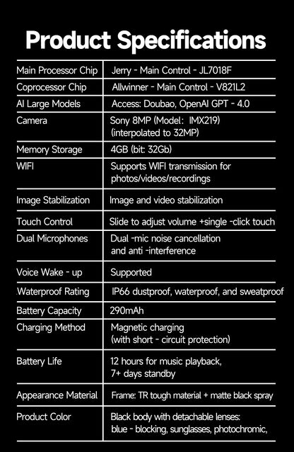 2026 New Upgrade Smart Glasses With Camera Video Recording AI Photo Recognition Bluetooth Call Translation Voice Sunglasses Men