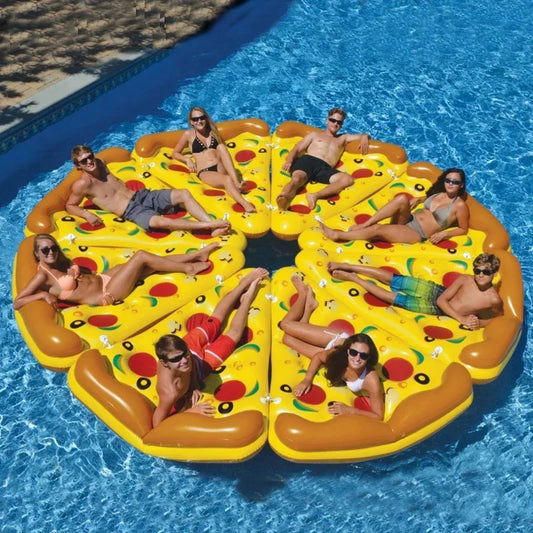 Inflatable Pizza Floating Rows Summer Adult Water Lounge Chair Colorful Entertainment Floating Bed Swimming Pool Mounted Swimmin