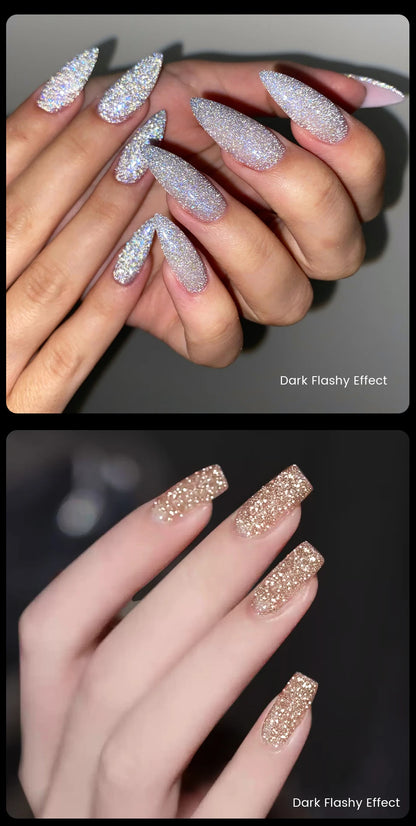 UR SUGAR 15ml Champagne Gold Sliver Reflective Glitter Gel Nail Polish Varnish Semi Permanent Soak Off UV Gel For Manicure Art