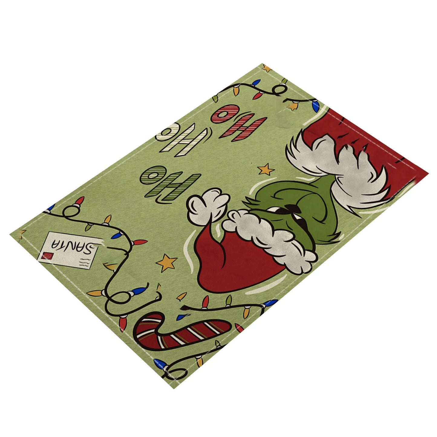 Christmas Grinch Holiday Decoration Christmas Placemat Home Kitchen Insulated Coaster Anti-Scalding Western Placemat