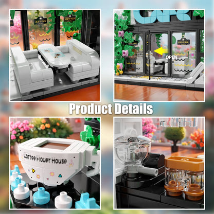 572PCS Building Blocks Toy For Kids City Street View Coffee Flower House Model Big Size Particles Bricks 3D Puzzle Educational T