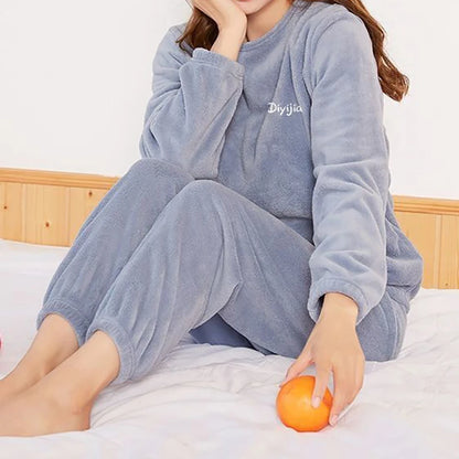 HELIAR Women Winter Velvet Sets Pullover And Elastic Waist Pants Sets Casual Warm Cashmere Sets Women 2025 Autumn and Winter