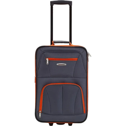 Softside Upright Luggage Set,Internal Retractable Handles Expandable, Charcoal, 4-Piece (14/19/24/28)，Expandable Luggage