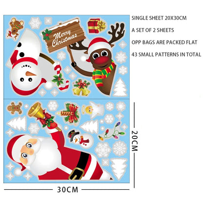 Christmas Window Sticker Merry Christmas Decorations For Home 2025 Cristmas Ornament Xmas Navidad Natal Gifts New Year 2026