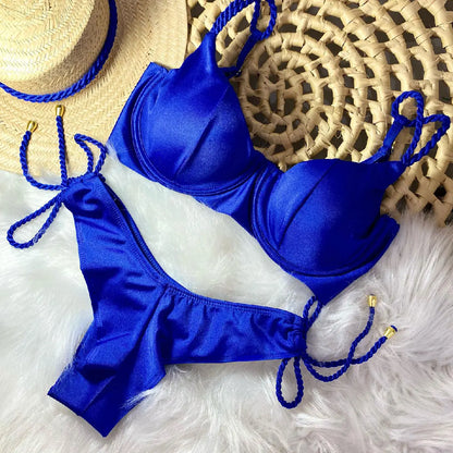 Sexy High Waist Bikini Swimsuit Brazilan Bikini Set Swimwear for Women High Leg Push Up Two Piece Bathing Suits Summer Female