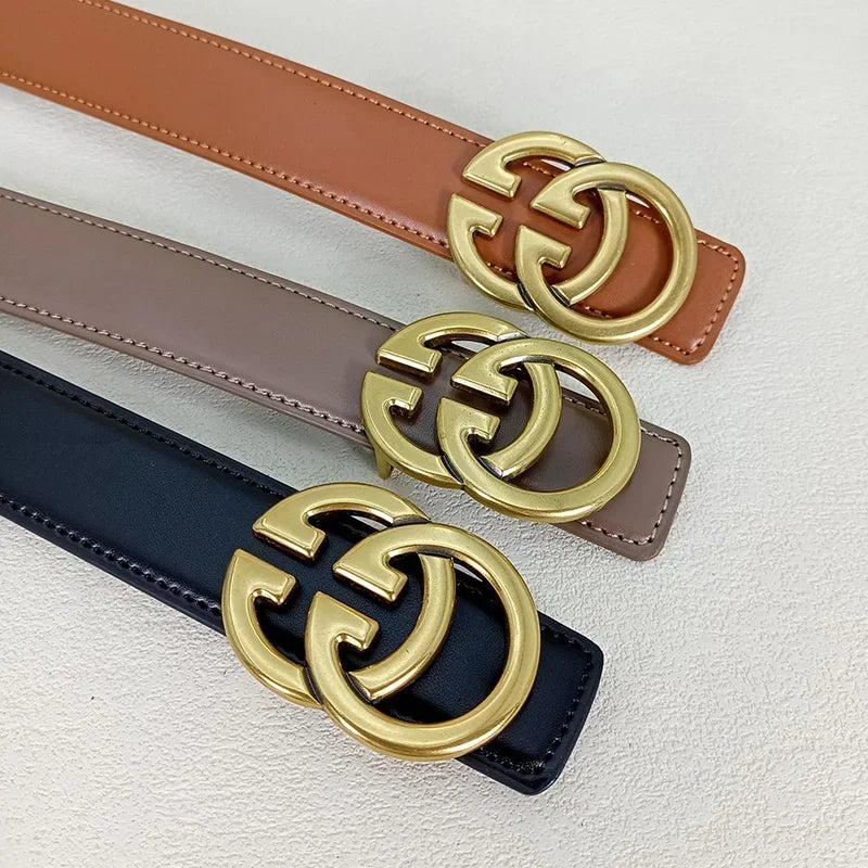 GG fashion cowhide real leather belt for women luxury desiner Unisex men's belt elegant girdle belt female jeans waistband